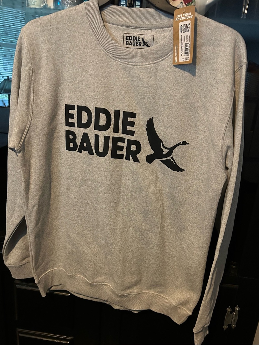Eddie Bauer women’s Gray Logo Crewneck Sweatshirt